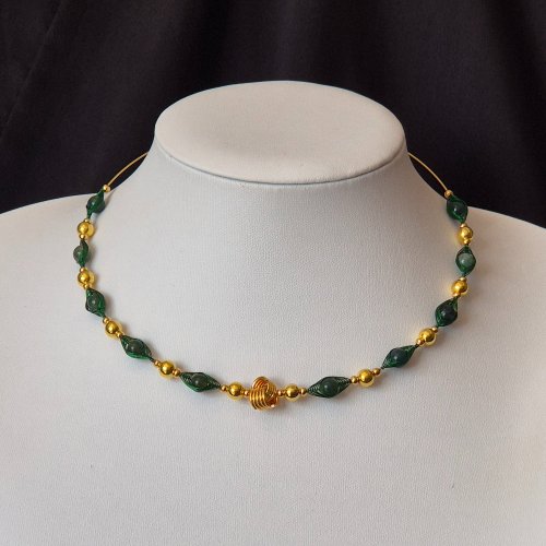 Natalie Patten's Love Knot Bead Components  - , Contemporary Wire Jewelry, Coiling, Coiling Wire, Wire Coiling, Love Knot Bead on necklace